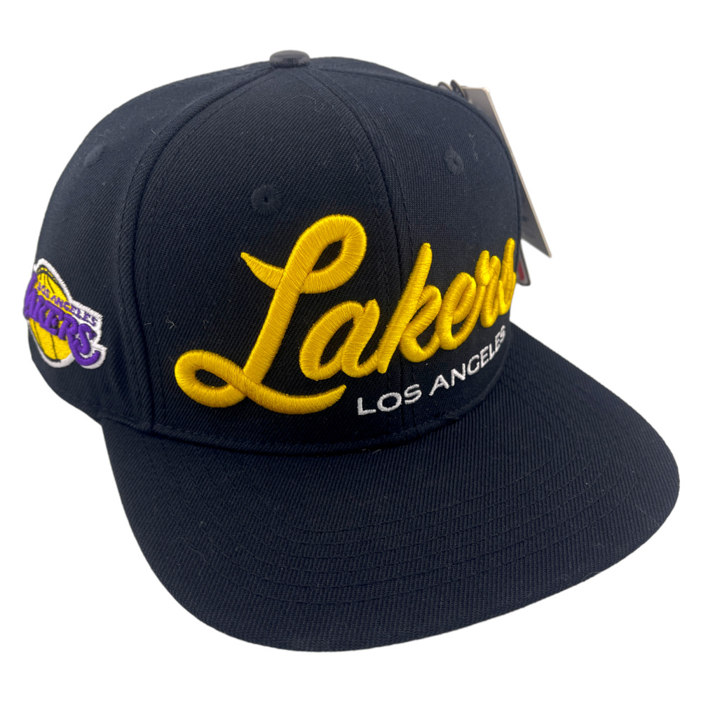 Pro Standard Los Angeles Lakers‎ Drop Shadow Script Patch Black UV Snapback Hat